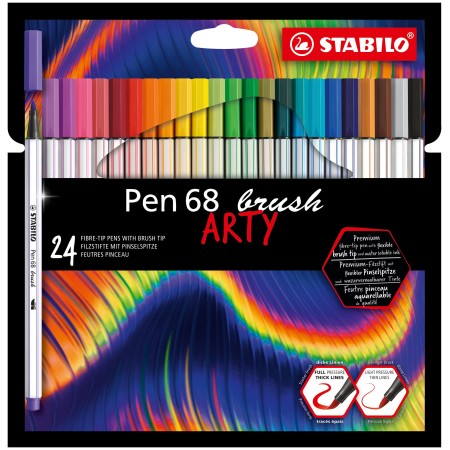 STABILO Pen 68 brush ARTY stylo-feutre Couleurs assorties 24 pièce(s)