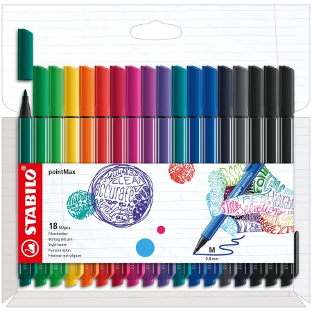 STABILO pointMax stylo fin Moyen Multicolore 18 pièce(s)