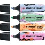 STABILO BOSS ORIGINAL marqueur 4 pièce(s) Pointe biseautée Bleu, Fuchsia, Menthe, Orange