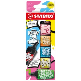 STABILO BOSS MINI by Snooze One marqueur 6 pièce(s) Pointe biseautée Noir, Bleu, Vert, Orange, Rose, Jaune STABILO BOSS MINI by Snooze One marqueur 6 pièce(s) Pointe biseautée Noir, Bleu, Vert, Orange, Rose, Jaune
