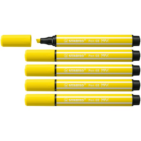 STABILO Pen 68 MAX stylo-feutre Jaune 5 pièce(s)