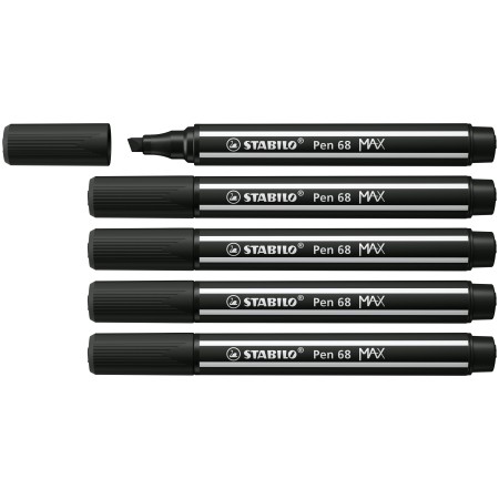 STABILO Pen 68 MAX stylo-feutre Noir 5 pièce(s)