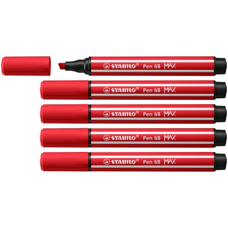 STABILO Pen 68 MAX stylo-feutre Rouge 5 pièce(s)