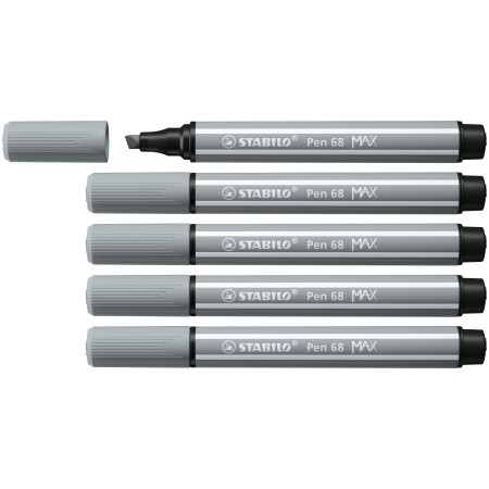 STABILO Pen 68 MAX stylo-feutre Gris 5 pièce(s)