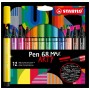 STABILO Pen 68 MAX stylo-feutre Beige, Noir, Bleu, Marron, Vert, Bleu clair, Vert clair, Orange, Rose, Violet, Rouge, Violet,