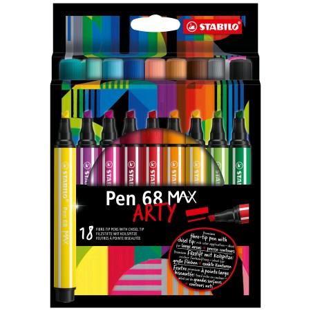 STABILO Pen 68 MAX stylo-feutre Couleurs assorties 18 pièce(s)