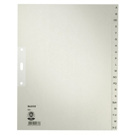 Leitz 12010085 intercalaire de classement Onglet avec index alphabétique Papier Gris