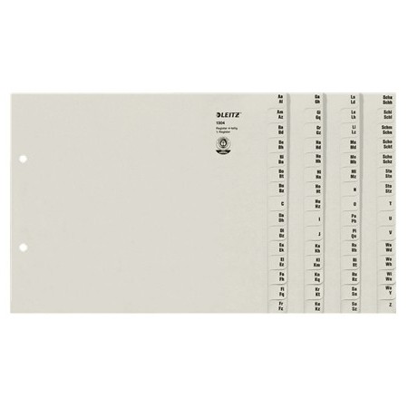 Leitz 13040085 intercalaire de classement Onglet avec index alphabétique Papier Gris