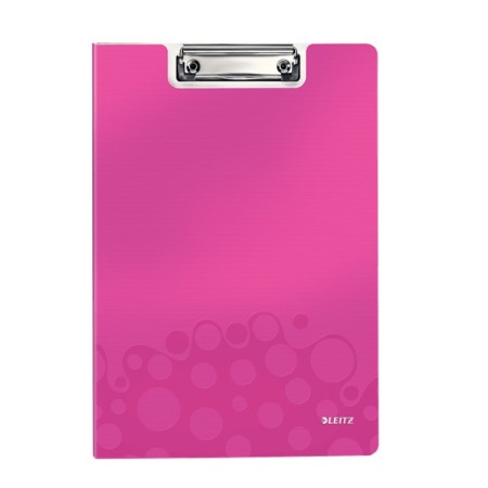 Leitz WOW Clipfolder with cover bloc-notes A4 Métal, Polymousse Rose