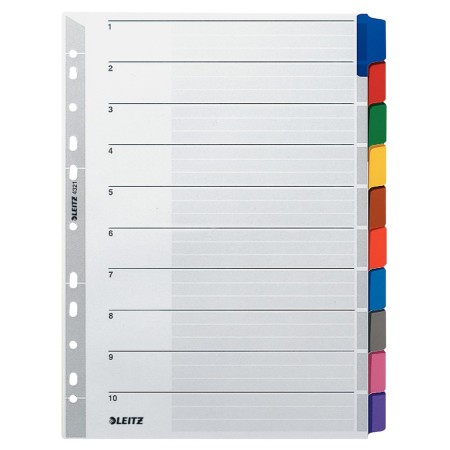 Leitz 43210000 intercalaire de classement Onglet avec index vierge Carton Multicolore