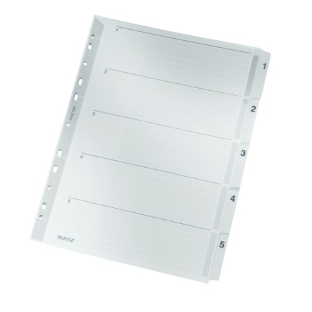 Leitz 43230000 intercalaire de classement Onglet avec index numérique Carton, Plastique Gris