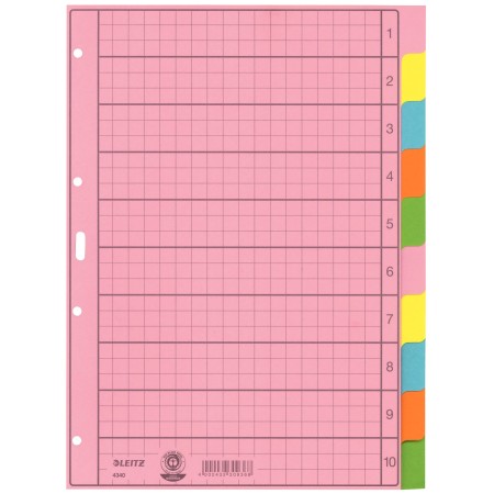 Leitz 43400000 intercalaire de classement Onglet avec index vierge Papier Multicolore