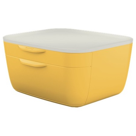 Leitz 53570019 bac de rangement de bureau Polystyrène Blanc, Jaune