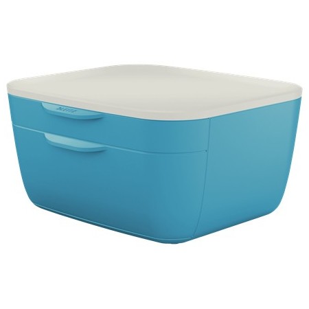 Leitz 53570061 bac de rangement de bureau Polystyrène Bleu, Blanc