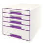 Leitz Wow Cube Boîte à archives Caoutchouc Violet, Blanc