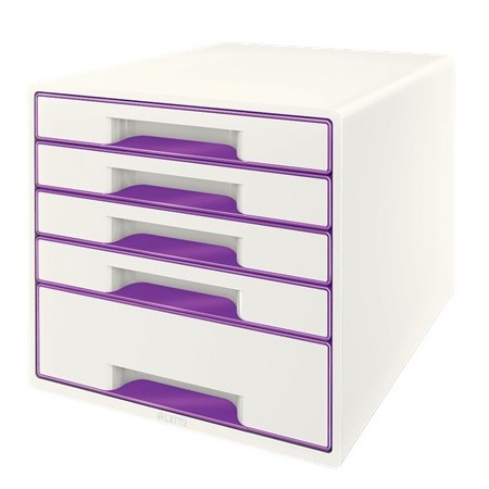 Leitz Wow Cube Boîte à archives Caoutchouc Violet, Blanc