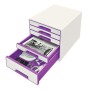 Leitz Wow Cube Boîte à archives Caoutchouc Violet, Blanc