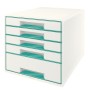 Leitz Wow Cube Boîte à archives Caoutchouc Turquoise, Blanc