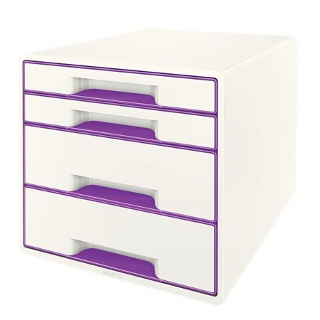 Leitz WOW Cube Boîte à archives Polystyrol Métallique, Violet