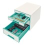 Leitz WOW Cube Boîte à archives Polystyrol Métallique, Turquoise