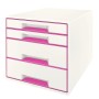 Leitz WOW Cube Boîte à archives Polystyrol Rose, Blanc