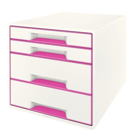 Leitz WOW Cube Boîte à archives Polystyrol Rose, Blanc