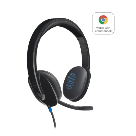 Logitech H540 USB Computer Headset Avec un son haute définition et des commandes sur l'oreillette