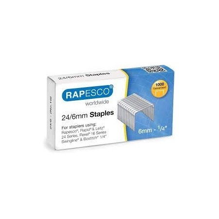 RAPESCO Agrafes 24/6, 1.000 pièces, galvanisé