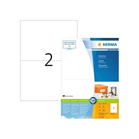 HERMA Etiquette universelle PREMIUM. 210 x 148 mm. blanc